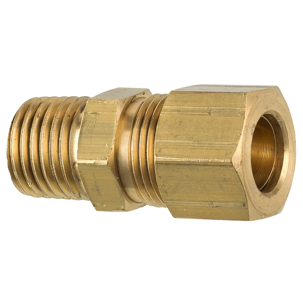 Ags Brass Compression Connector, 3/8 Tube, Male (1/4-18 NPT), 1/bag CF-17B